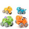 Shantoushi Dinosaur Push Pull Car Toy Set with 4‑Car Track for-7