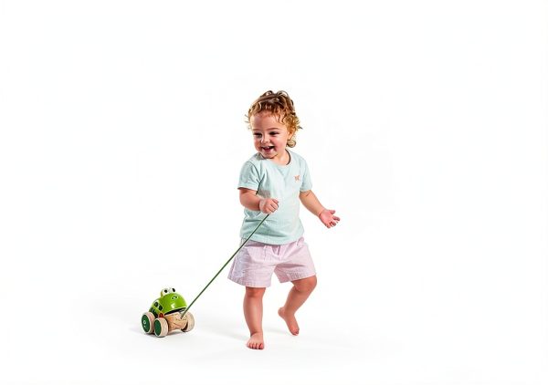Wooden Pull Along Frog Toy by Hape Model E0361 Multicolored-3