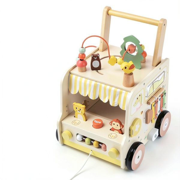 Pithfor Montessori Walker for Toddlers, 10+ Activities, Sturdy Wood,-1