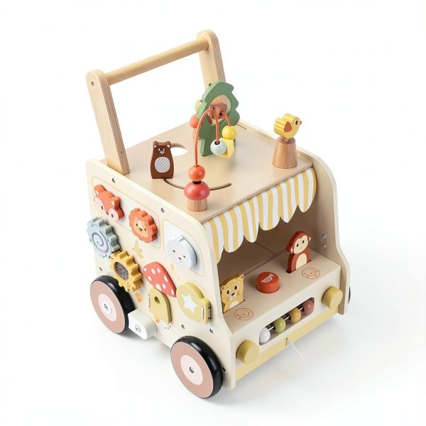 Pithfor Montessori Walker for Toddlers, 10+ Activities, Sturdy Wood,-6