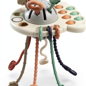 GOPO TOYS Montessori Pull String Baby Toy Silicone Travel Companion-0