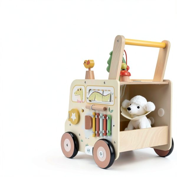Pithfor Montessori Walker for Toddlers, 10+ Activities, Sturdy Wood,-3