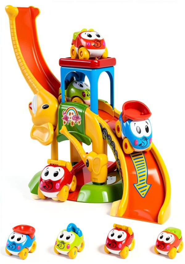 Marstone Elephant Push Car Toy Battery Free Toddler Play Set with 4-0