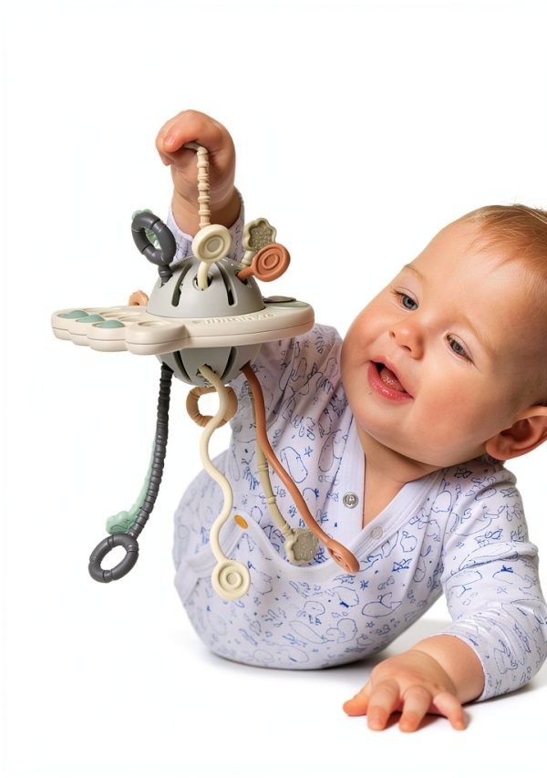 GOPO TOYS Montessori Pull String Baby Toy Silicone Travel Companion-4
