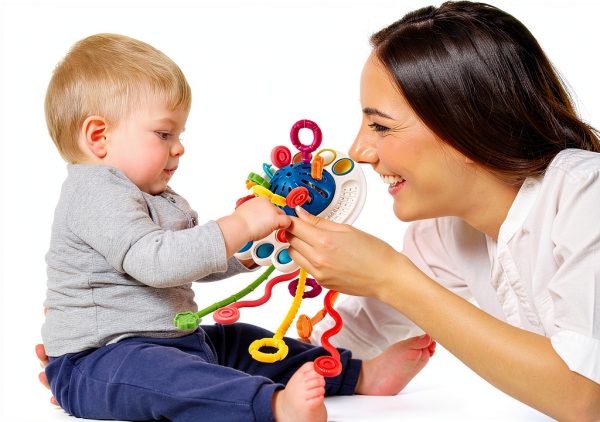 Thremhoo Montessori Octopus Pull String Toy with 3 Sensory Balls-5