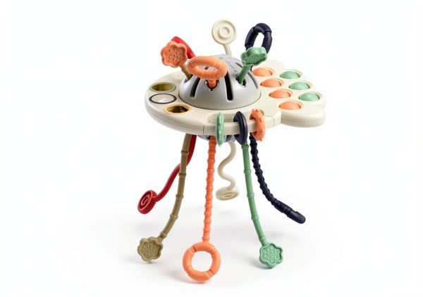 GOPO TOYS Montessori Pull String Baby Toy Silicone Travel Companion-2