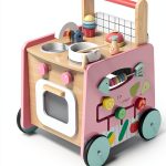 Gigglegems Wooden Walker Stroller for Toddlers, Multifunctional-0