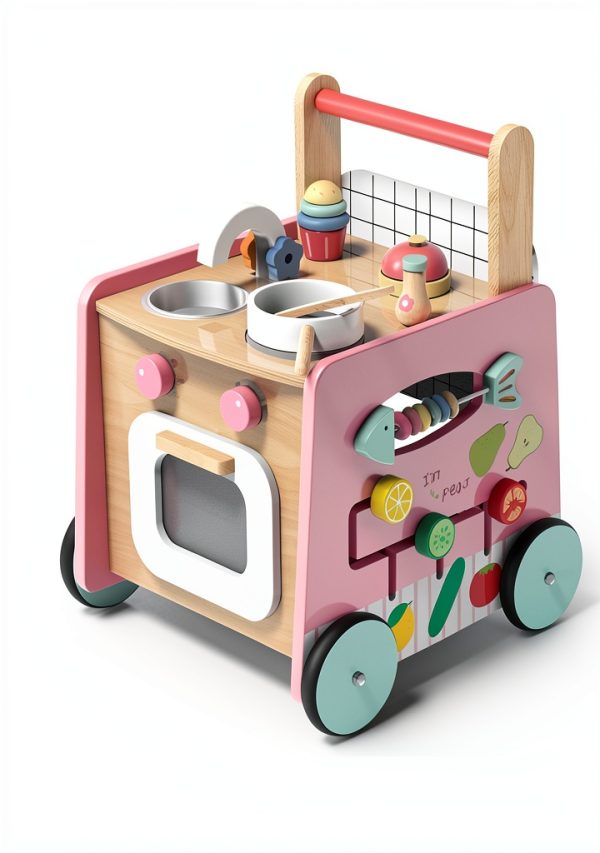Gigglegems Wooden Walker Stroller for Toddlers, Multifunctional-0