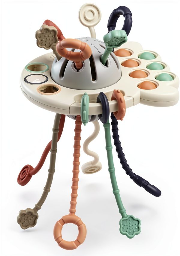 GOPO TOYS Montessori Pull String Baby Toy Silicone Travel Companion-3
