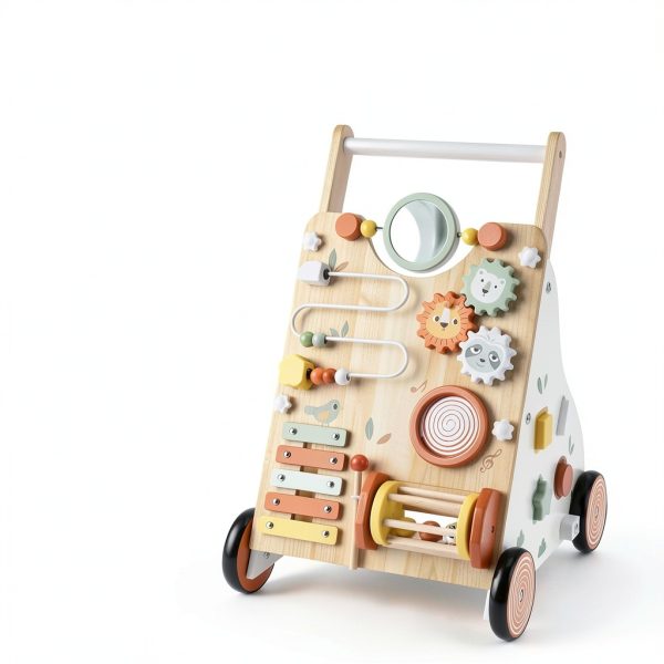 Wooden Baby Walker by Pithfor 8 Toy Push Walker-1