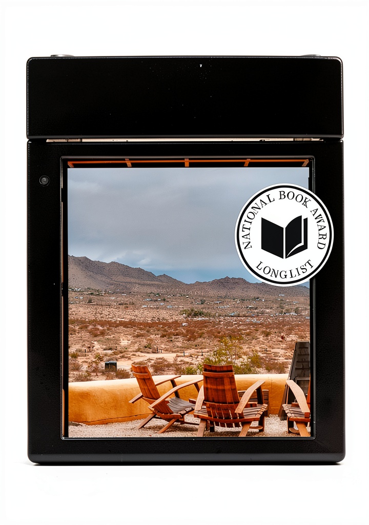 Reader holding Kindle with poetry collection