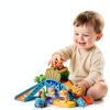 Shantoushi Dinosaur Push Pull Car Toy Set with 4‑Car Track for-1