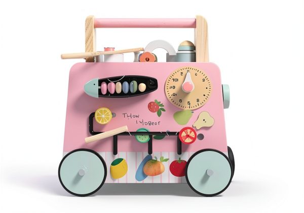 Gigglegems Wooden Walker Stroller for Toddlers, Multifunctional-3