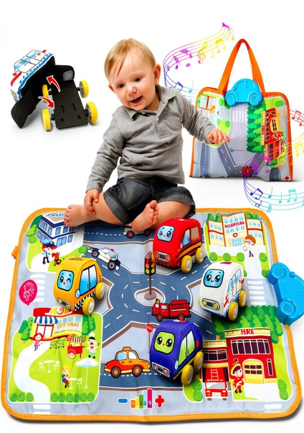 Oeleoyi Pull‑Back Sound Playmat Car Set for Toddlers 16‑Sound-0