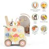 Pithfor Montessori Walker for Toddlers, 10+ Activities, Sturdy Wood,-4