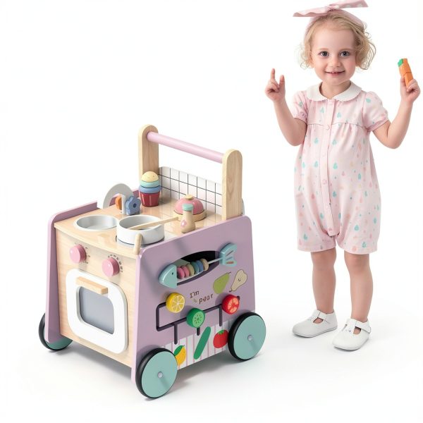 Baby Walker Wood Multifunctional Push Walker-5