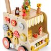 Pithfor Montessori Walker for Toddlers, 10+ Activities, Sturdy Wood,-7