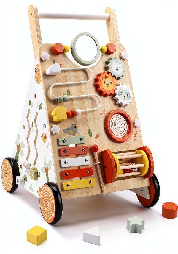 Wooden Baby Walker by Pithfor 8 Toy Push Walker-0