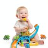 Shantoushi Dinosaur Push Pull Car Toy Set with 4‑Car Track for-4