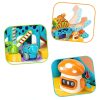 Shantoushi Dinosaur Push Pull Car Toy Set with 4‑Car Track for-3