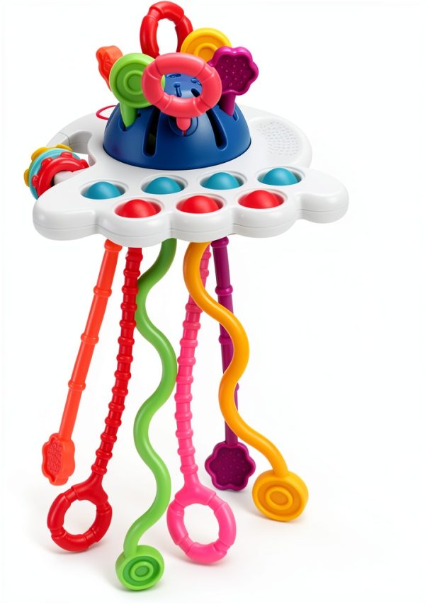 Thremhoo Montessori Octopus Pull String Toy with 3 Sensory Balls-4