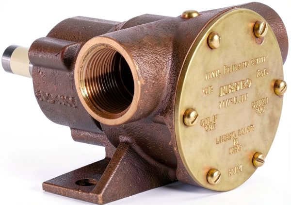 Jabsco 777-9001 Marine Pulley Driven Flexible Impeller Pedestal Mount Pump (62-GPM, Neoprene Impeller, Full Cam, Face Seal, 1" NPT Ports), Bronze-0